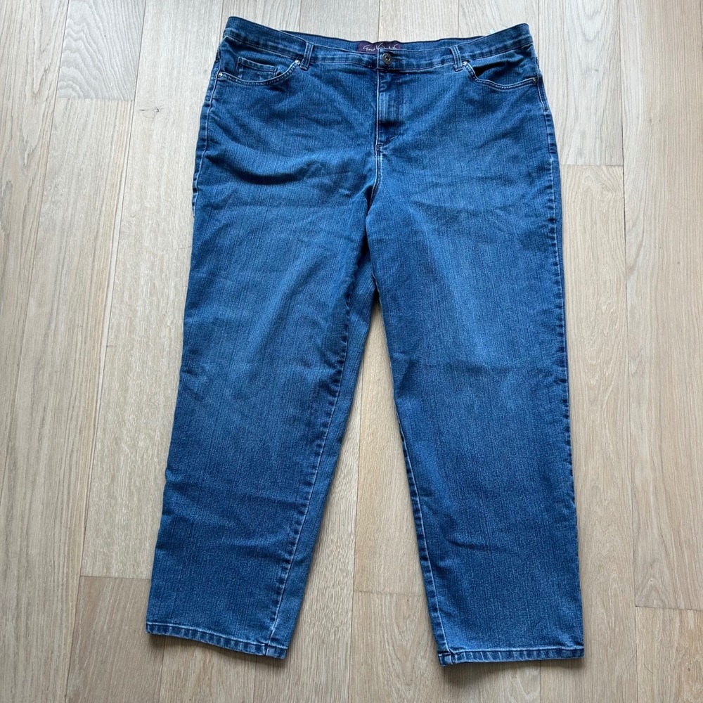 Gloria Vanderbilt Plus Size Jeans 22W Blue High Rise Straight‎ Leg Denim Classic